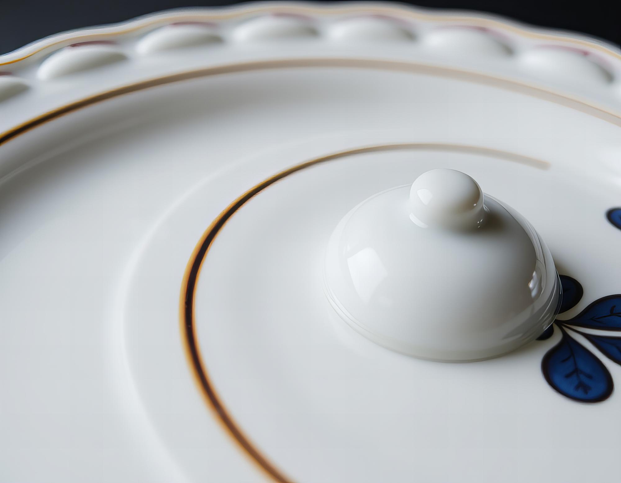 Set of plated courses on white ceramics